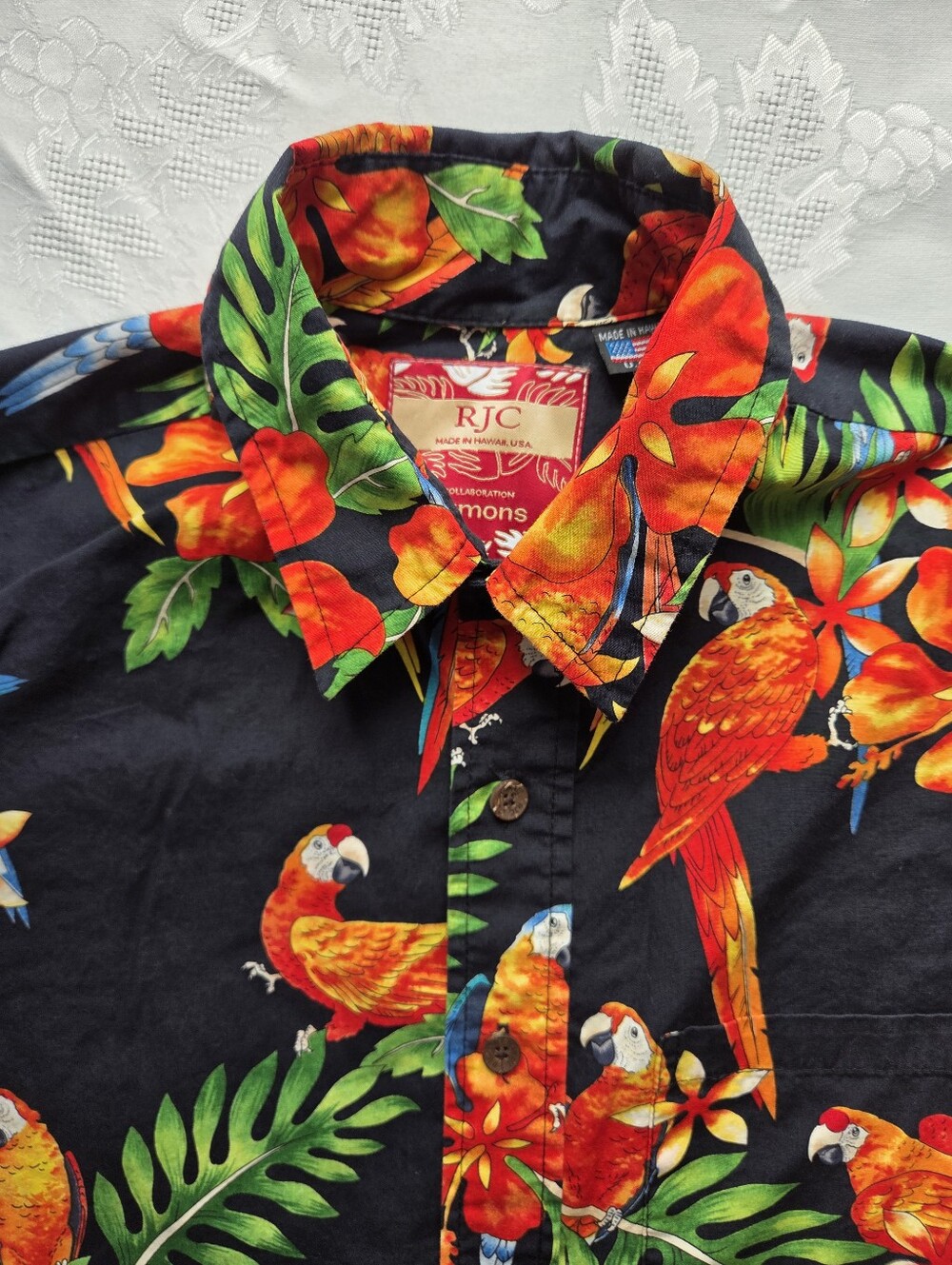 RCJ / Simons Collaboration - Tropical Parrot Short Sleeve Button Down